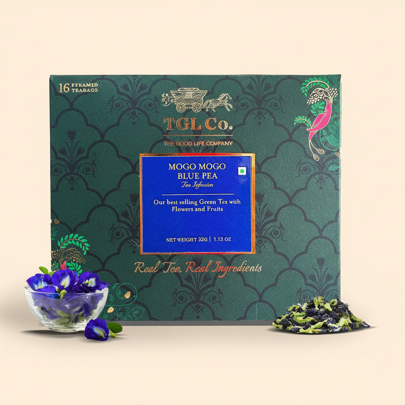 Mogo Mogo Japanese Blue Pea Flower Green Tea - Fruit & Floral Infusion - Pyramid Bags / Loose