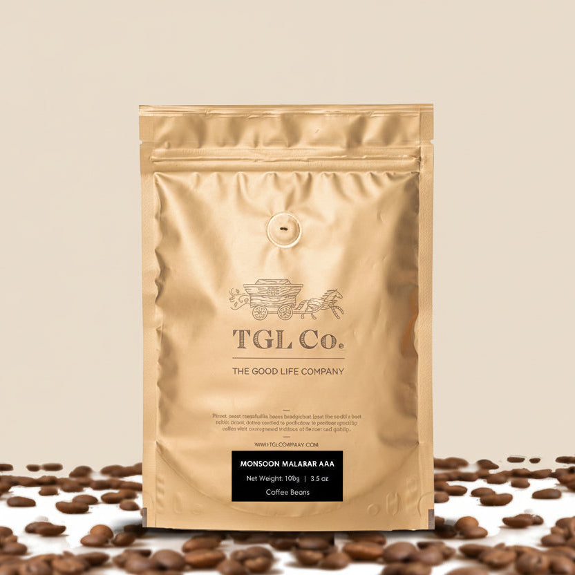 Specialty Malabar coffee beans with rich smooth flavour