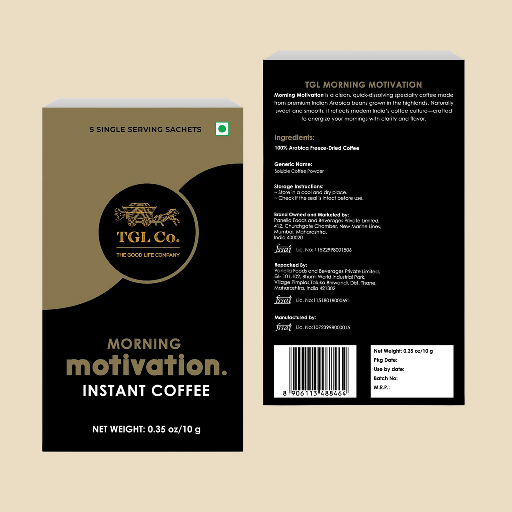 Morning Motivation 100% Arabica Instant Coffee - 5 Sachets - Mini Collection