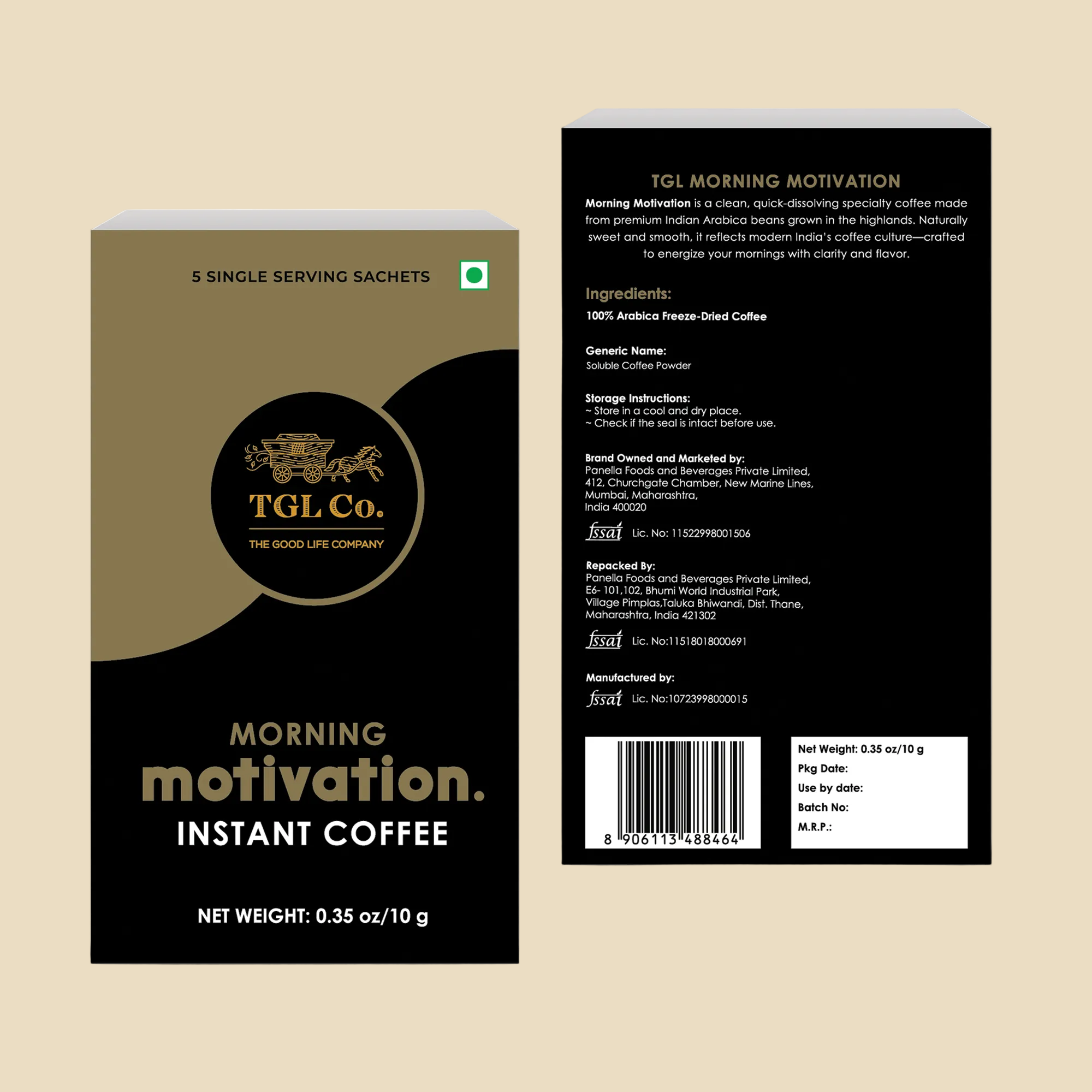 Morning Motivation 100% Arabica Instant Coffee - 5 Sachets (Sampler Pack)