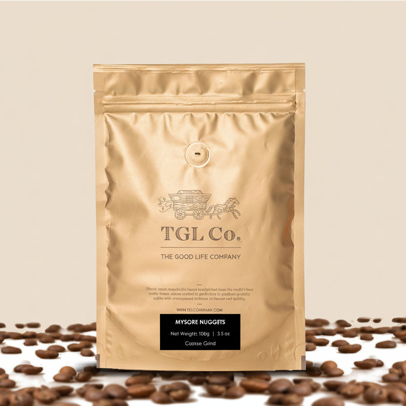 Single origin Mysore Arabica coffee beans for espresso brewing
