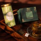 Natural green tea leaves for healthy tea rituals