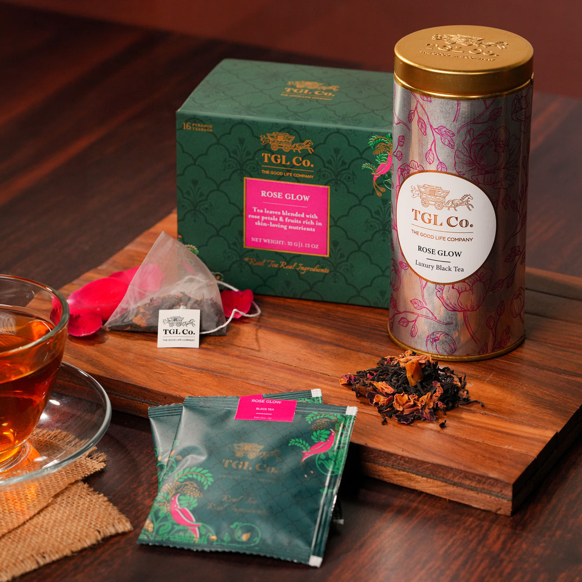 Elegant rose black tea infusion for fragrant tea moments