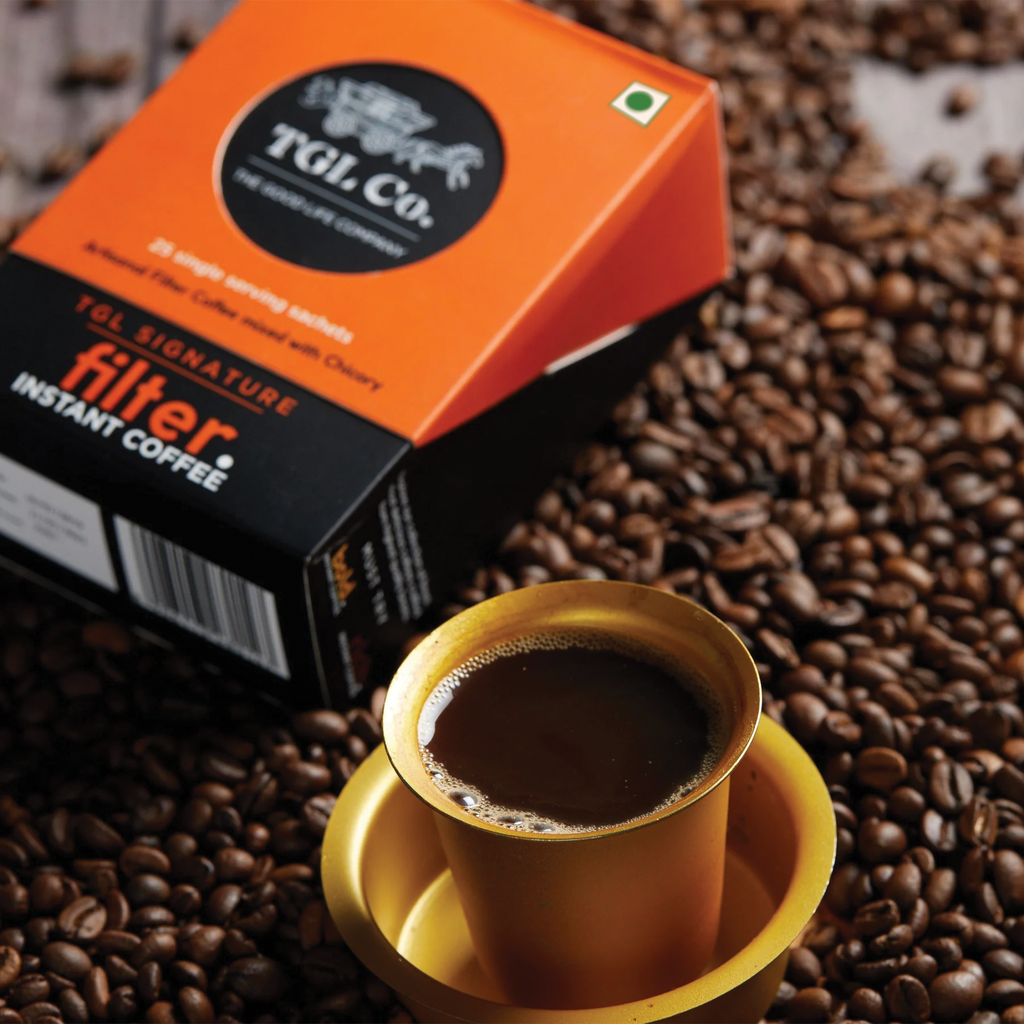 Premium instant coffee sachets for South Indian style coffee brewing