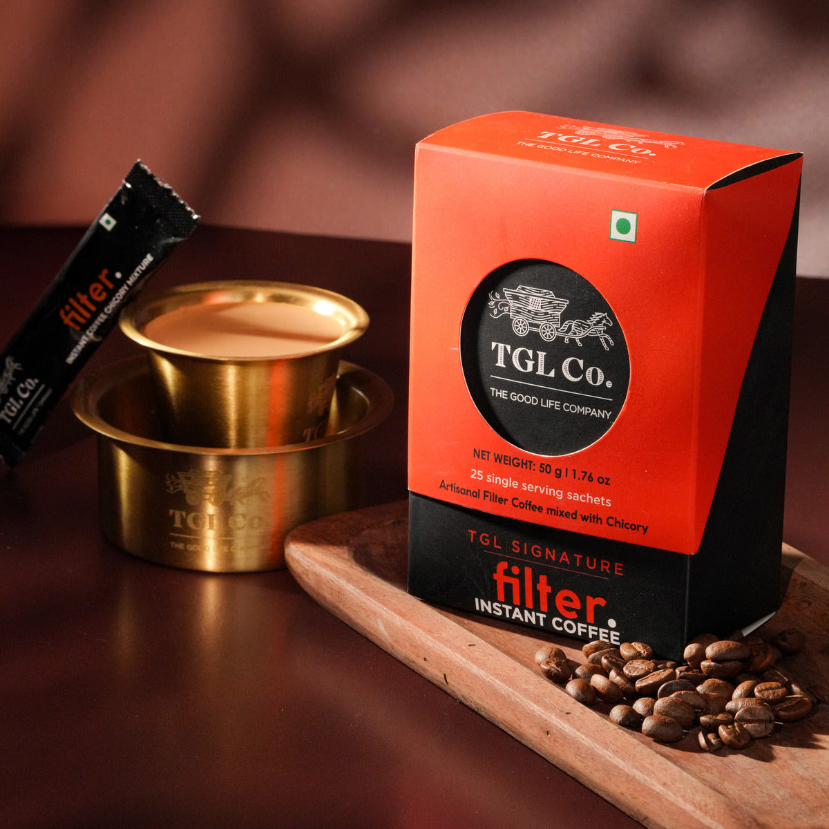 South Indian instant filter coffee sachets for convenient coffee brewing