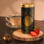 Strawberry champagne flavoured green tea infusion with fruity aroma