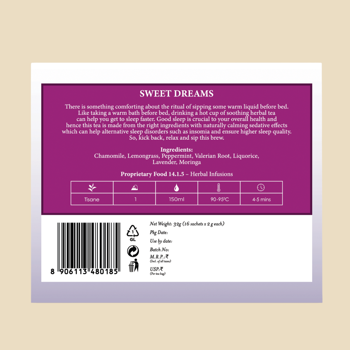 Sweet Dreams Herbal Infusion - Pyramid Bags / Loose