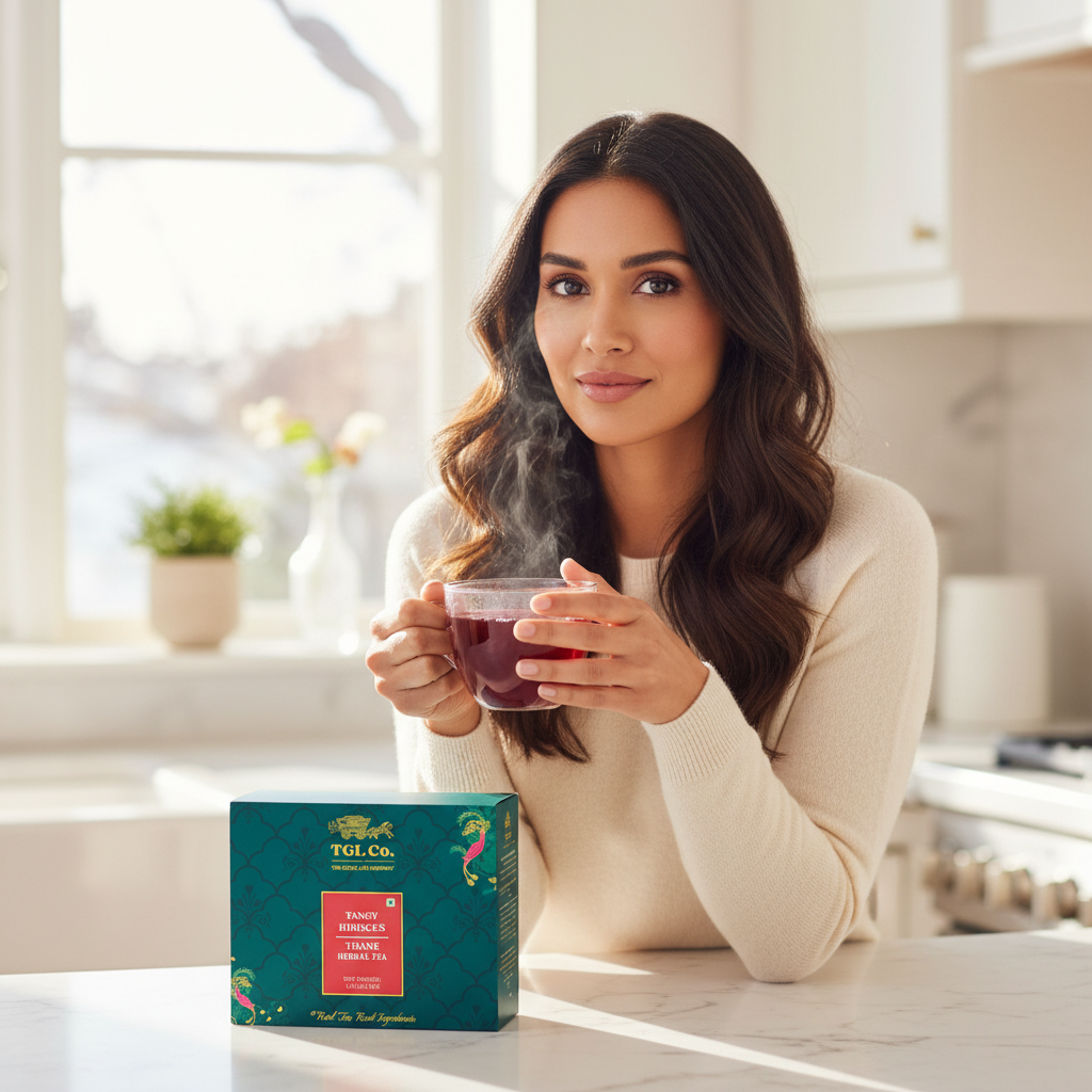 Vibrant hibiscus tea infusion for refreshing herbal tea