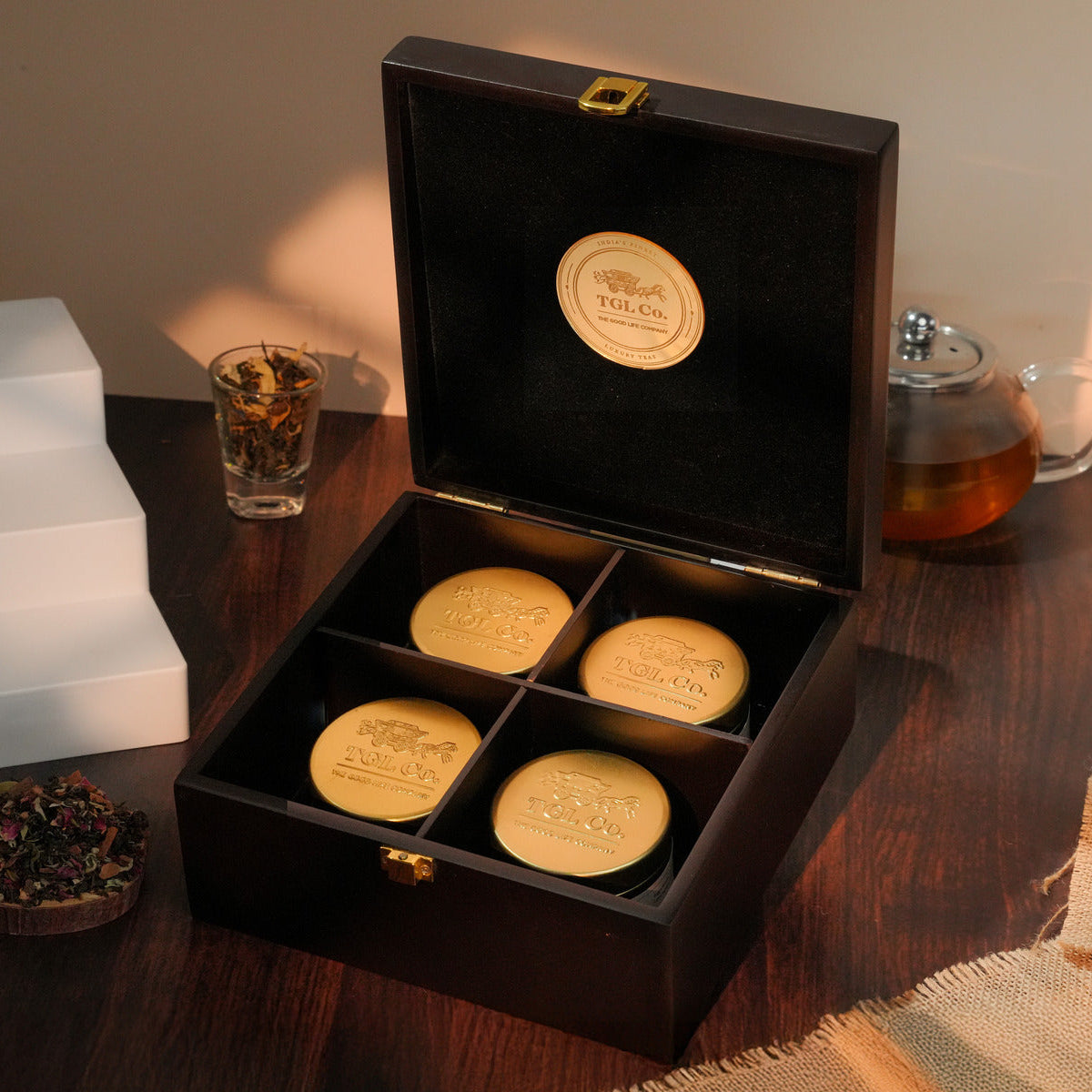 Timeless Passion premium Teas gift set of 4 with rich aromatic tea blends for daily rituals