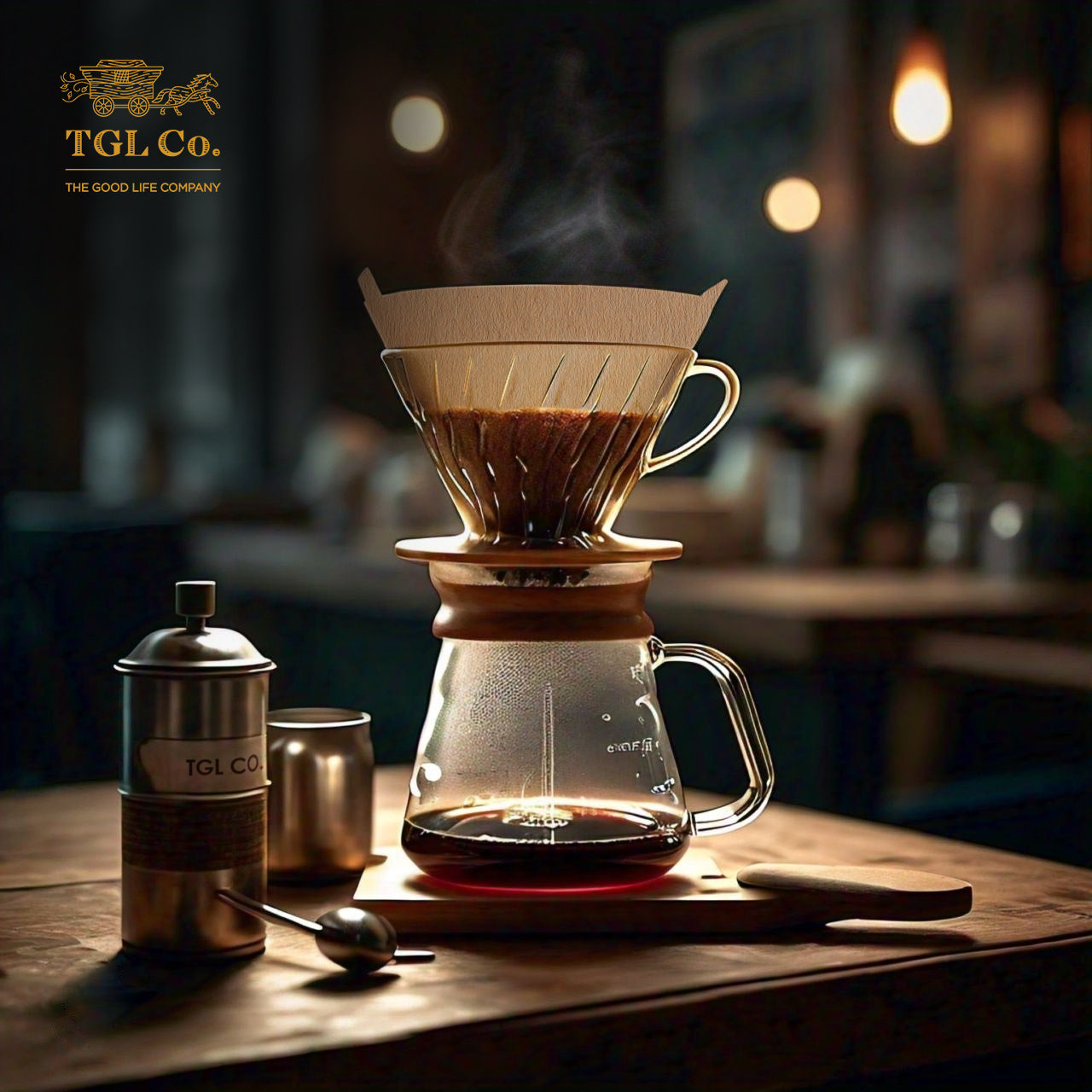 Natural brown paper filters for V60 pour over coffee dripper