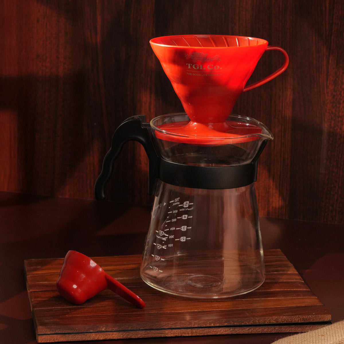 HARIO VDR-02R V60 Transparent Coffee Dripper 02 Red Coffee Drop for 1-4
