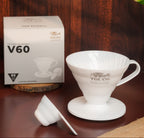 V60 white coffee dripper size 02 for pour over coffee brewing