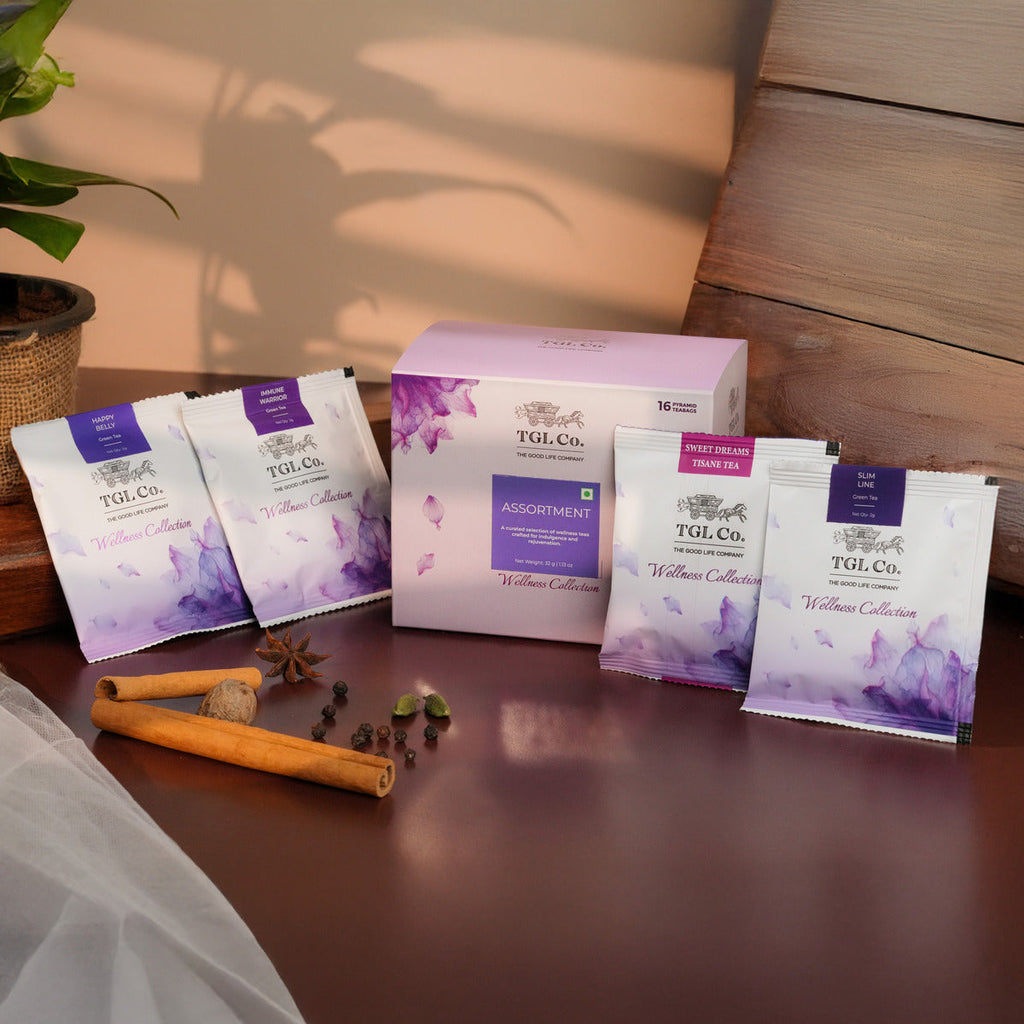 Assorted wellness teas for detox relaxation and immunity