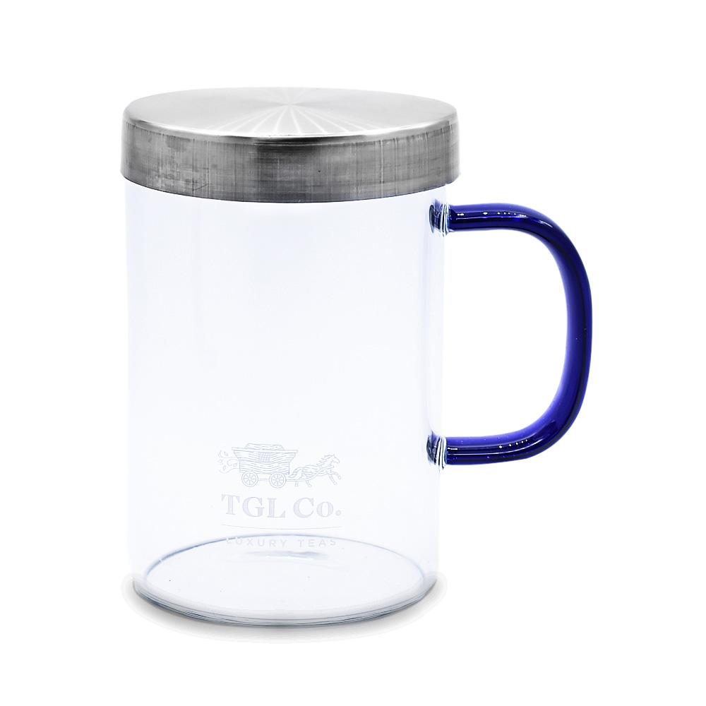 TGL Co. Glass Tea Mug with steel Infuser - Silver lid