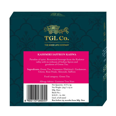 Kashmiri Saffron Kahwa Green Tea - Bags / Loose Leaf