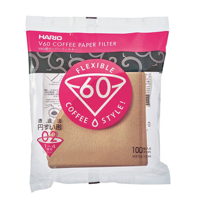 TGL Co. Hario V60 Filter Papers - Brown 100 Count paper - 02 Size