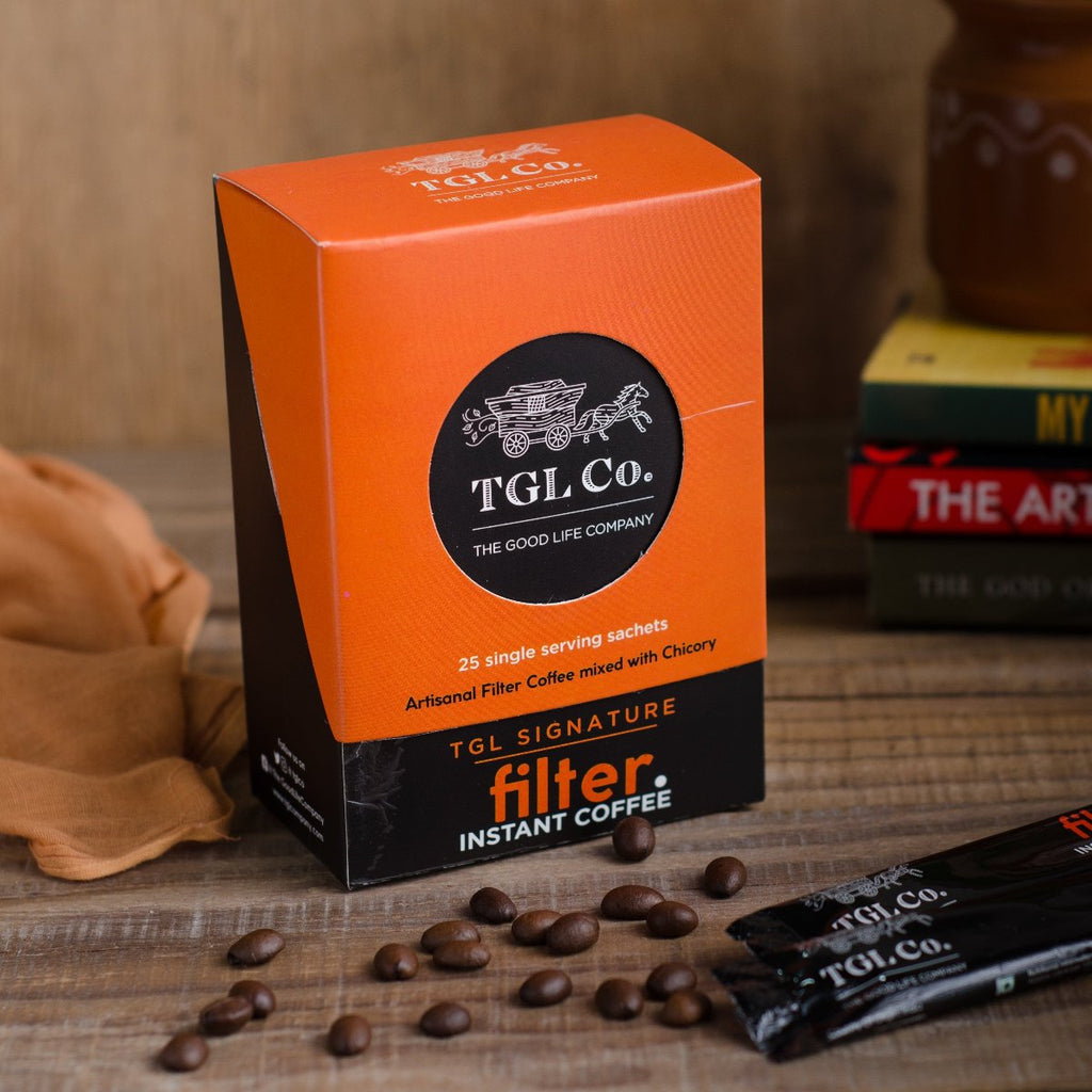 Travel friendly instant filter coffee sachets for authentic filter coffee